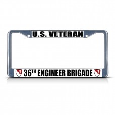 U.S. VETERAN 36TH ENGINEER BRIGADE MILITARY Metal License Plate Frame Tag Border   381700872119